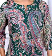 Multi Color Cotton Paisley Printed Kurta With Pant