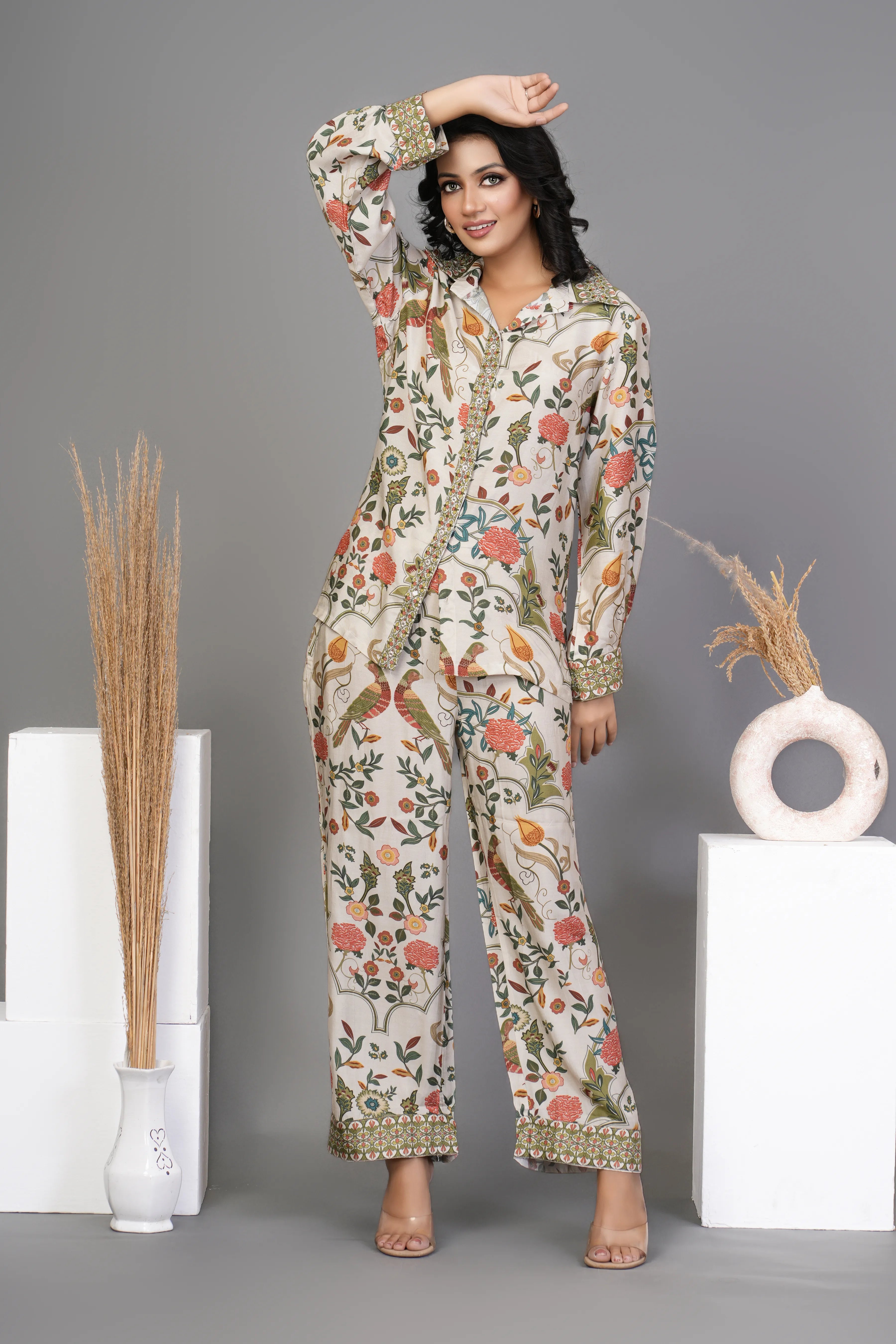 Multi Color Floral Printed Co-ord Set