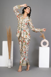 Multi Color Floral Printed Co-ord Set