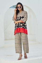 Geometric Print Viscose Muslin Co-ord Set