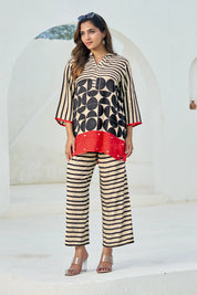 Geometric Print Viscose Muslin Co-ord Set