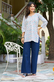 Cream Base Warli Camel Motif Cotton Kurta