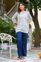 Cream Base Warli Camel Motif Cotton Kurta