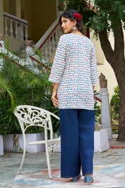 Cream Base Warli Camel Motif Cotton Kurta