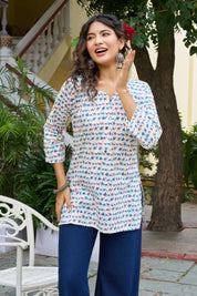 Cream Base Warli Camel Motif Cotton Kurta