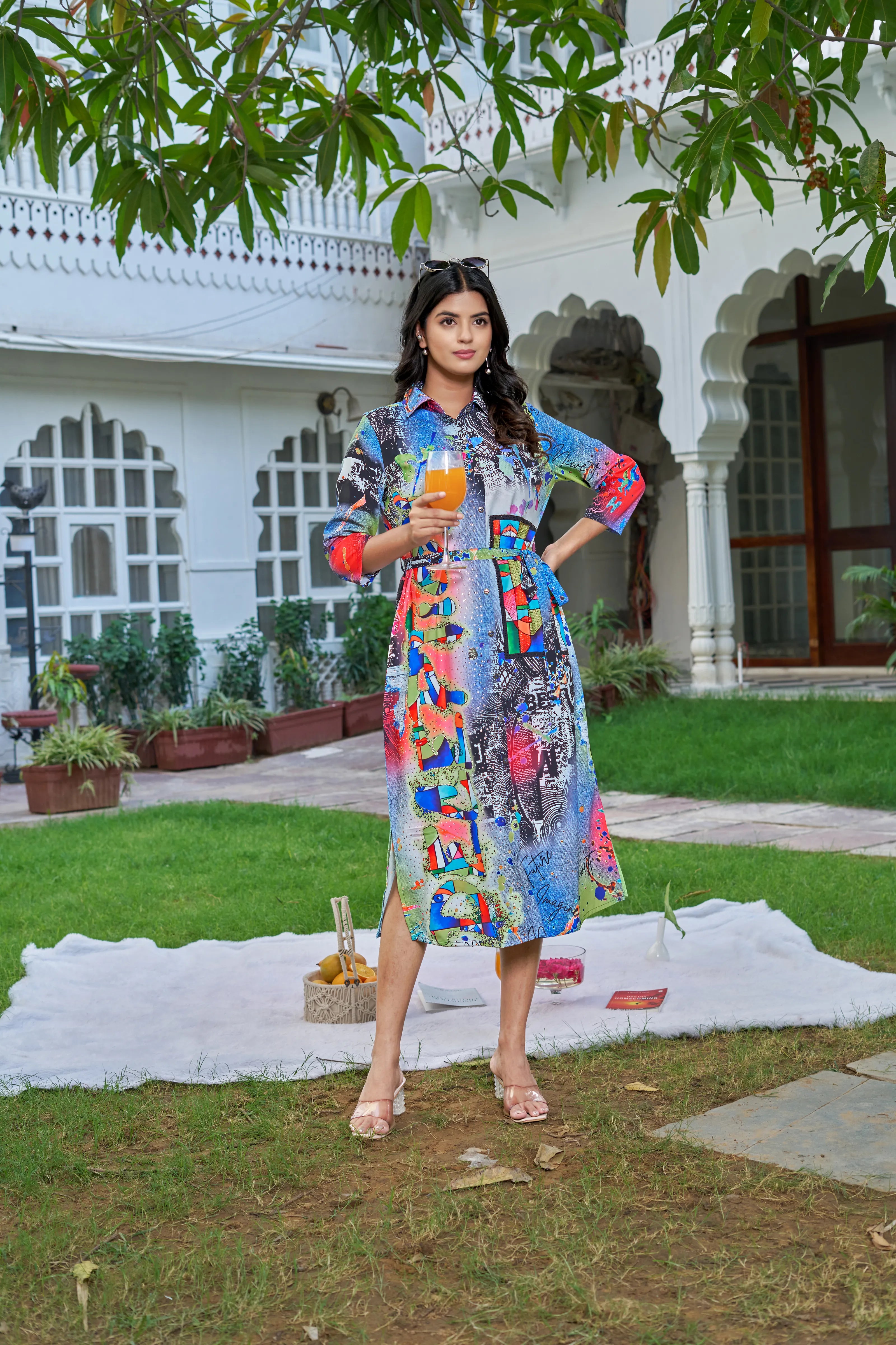 multi color shirt dress Flora Midi Dress MULTI COLOR 4 / MULTI COLOR