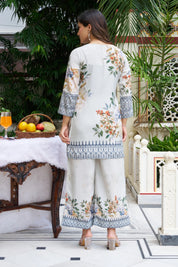 Light Green Base Multicolor Geometric Floral Co-ord Set