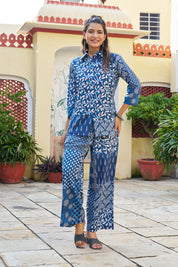 Blue & White Patchwork Cotton Co-ord Set