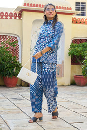 Blue & White Patchwork Cotton Co-ord Set