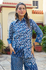 Blue & White Patchwork Cotton Co-ord Set