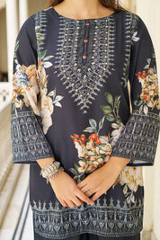 Black Base Multicolor Geometric Floral Co-ord Set