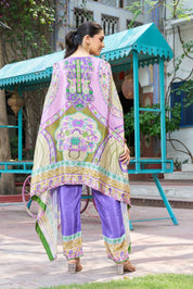 Violet Base Printed Kaftan Kurta Co-ord Set