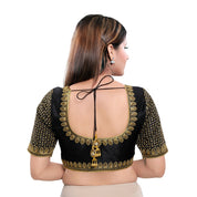 Machine Embroidery Zari Work Silk Blouse