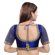 Machine Embroidery Zari Work Silk Blouse