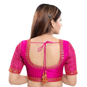 Machine Embroidery Zari Work Silk Blouse