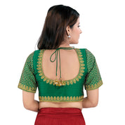 Machine Embroidery Zari Work Silk Blouse