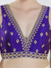 Vamas Machine Emvroidery V Neck Sleeveless Blouse With Waist Yoke
