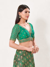 V Neckline And Yoke Embroidered Wedding Wear Blouse