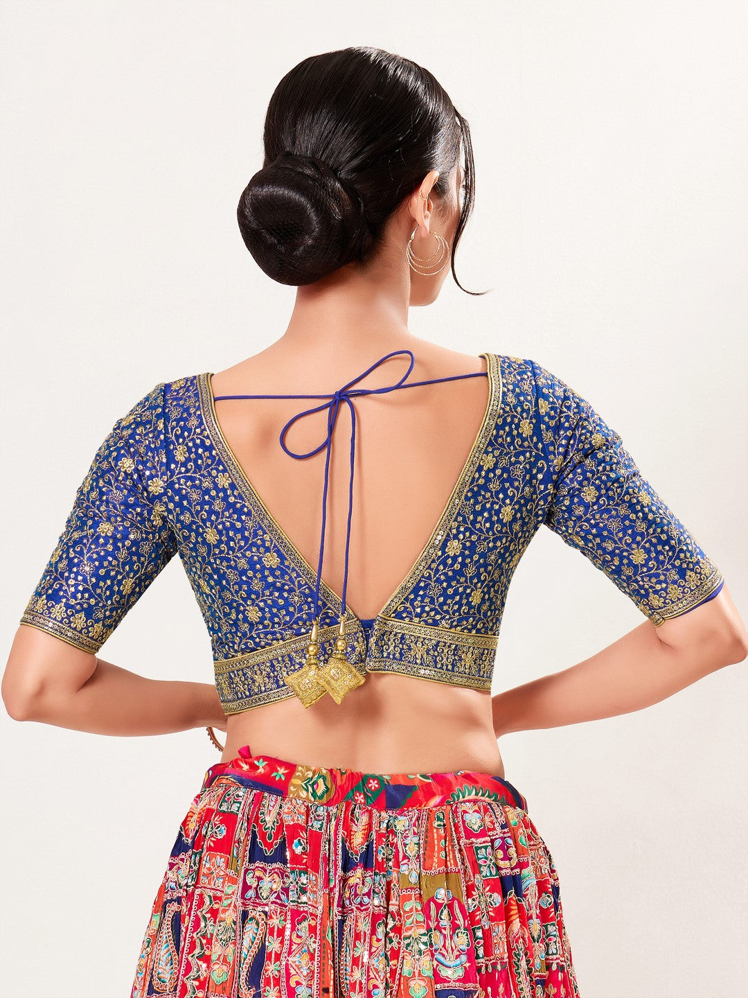 V Neckline And Yoke Embroidered Wedding Wear Blouse