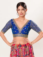 V Neckline And Yoke Embroidered Wedding Wear Blouse