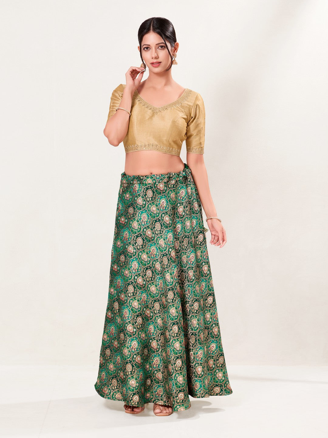 Paan Neckline Embroidery Festive Blouse