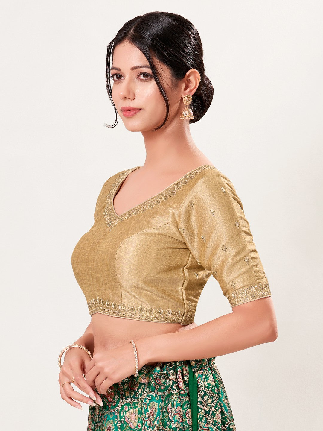 Paan Neckline Embroidery Festive Blouse