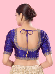 Round Neck Machine Embroidery Wedding Wear Blouse