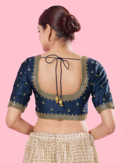 Round Neck Machine Embroidery Wedding Wear Blouse