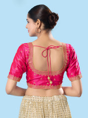 Round Neck Machine Embroidery Wedding Wear Blouse