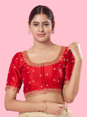 Round Neck Machine Embroidery Wedding Wear Blouse