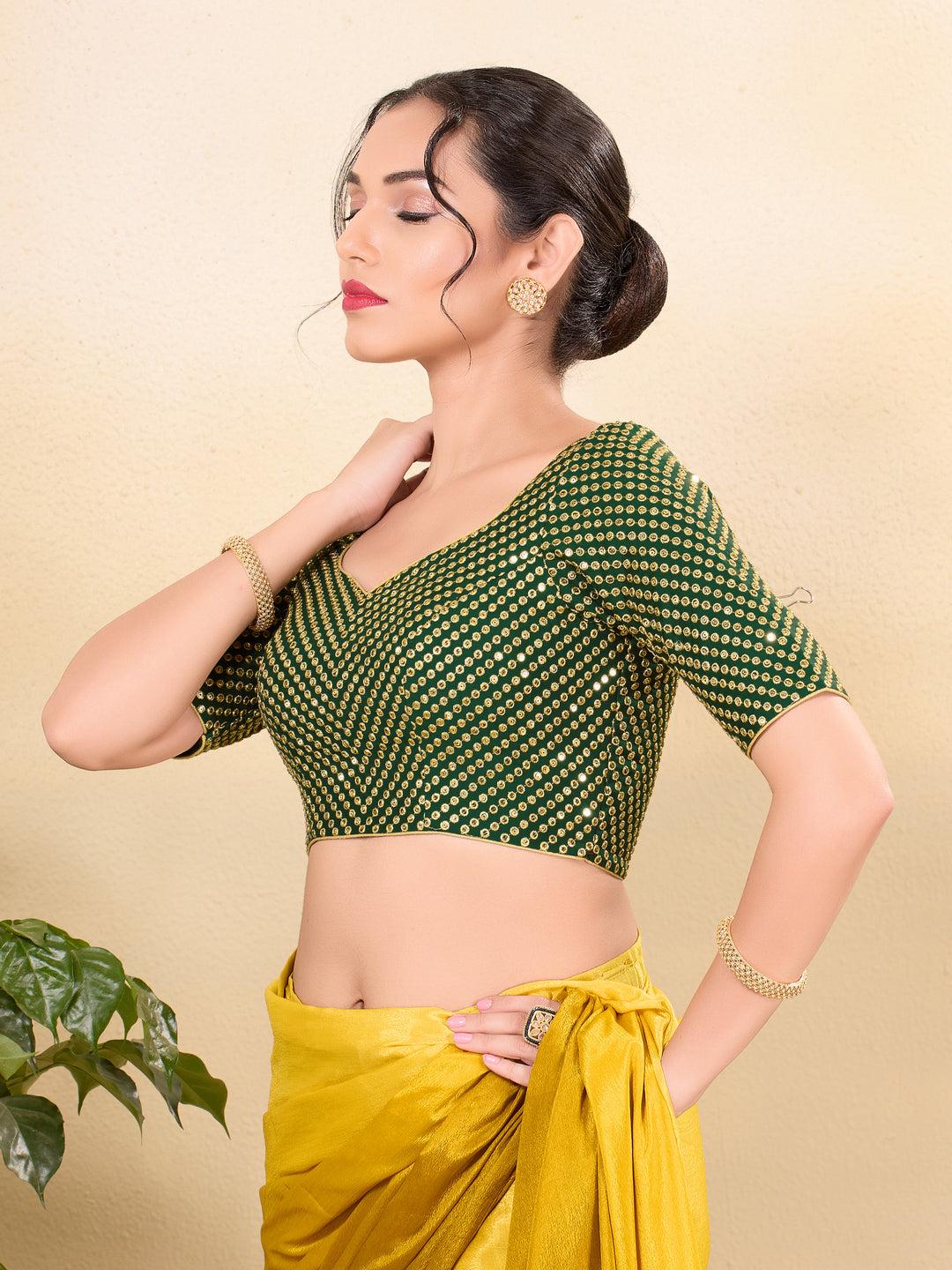 Wedding Wear Sequence Embroidery Heavy Work Blouse