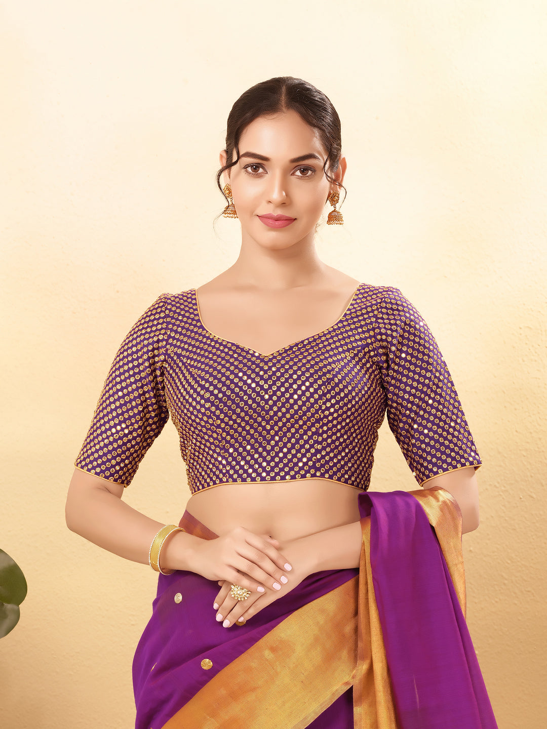 Wedding Wear Sequence Embroidery Heavy Work Blouse