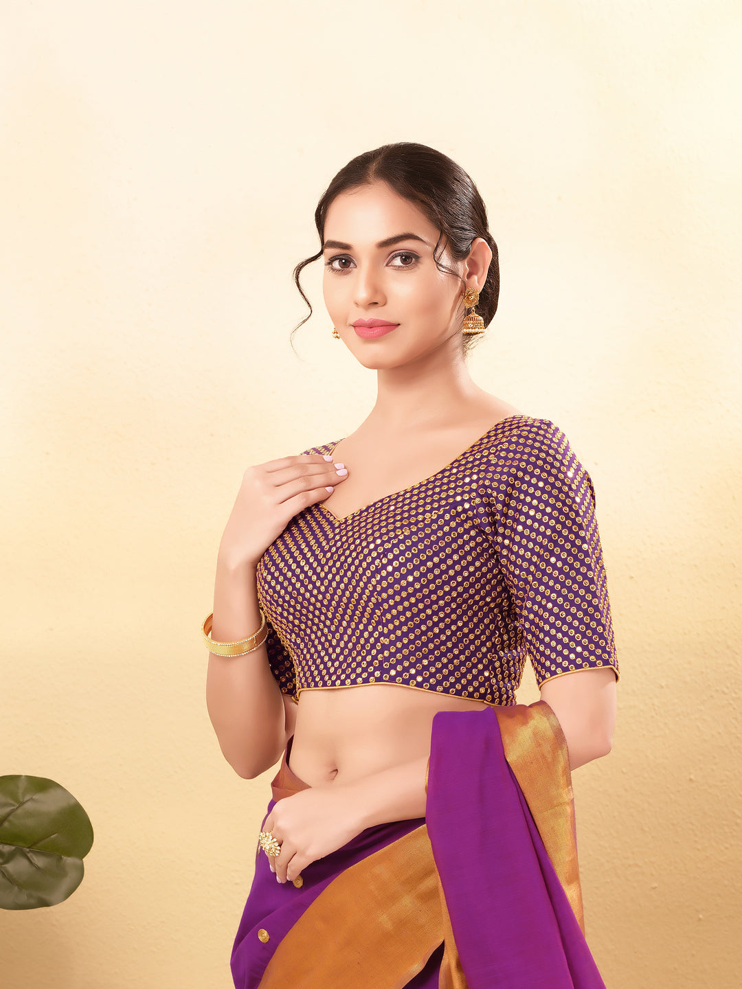 Wedding Wear Sequence Embroidery Heavy Work Blouse