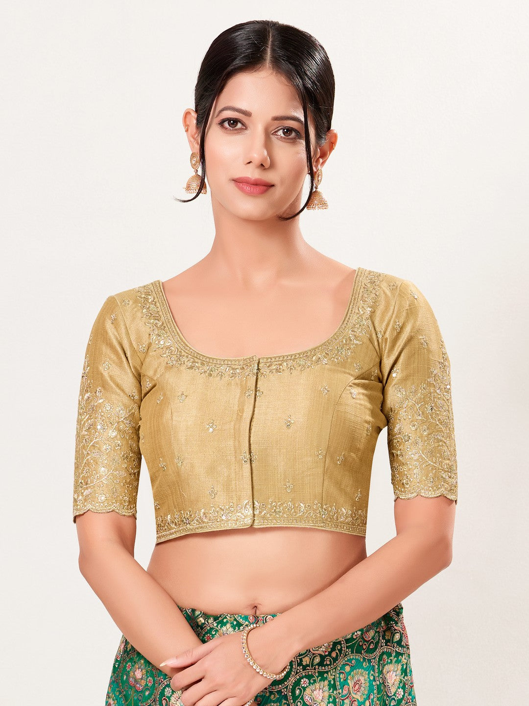 Designer Embroidered Sleeve With Neckline Wedding Special Blouse