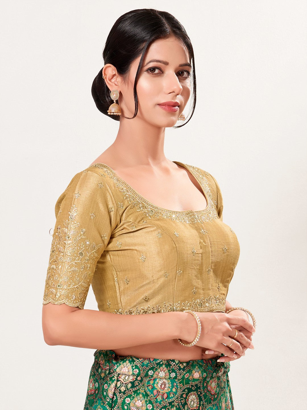 Designer Embroidered Sleeve With Neckline Wedding Special Blouse