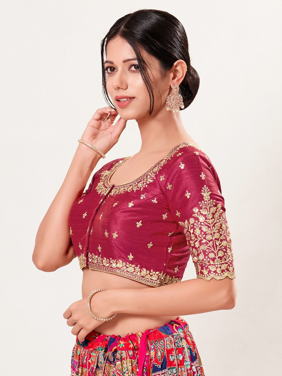 Designer Embroidered Sleeve With Neckline Wedding Special Blouse