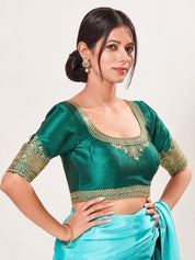 Delicate Embroidered Sleeves And Neckline Blouse