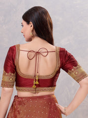 Delicate Embroidered Sleeves And Neckline Blouse