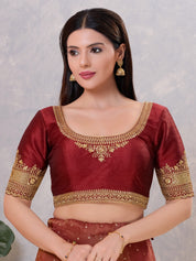 Delicate Embroidered Sleeves And Neckline Blouse