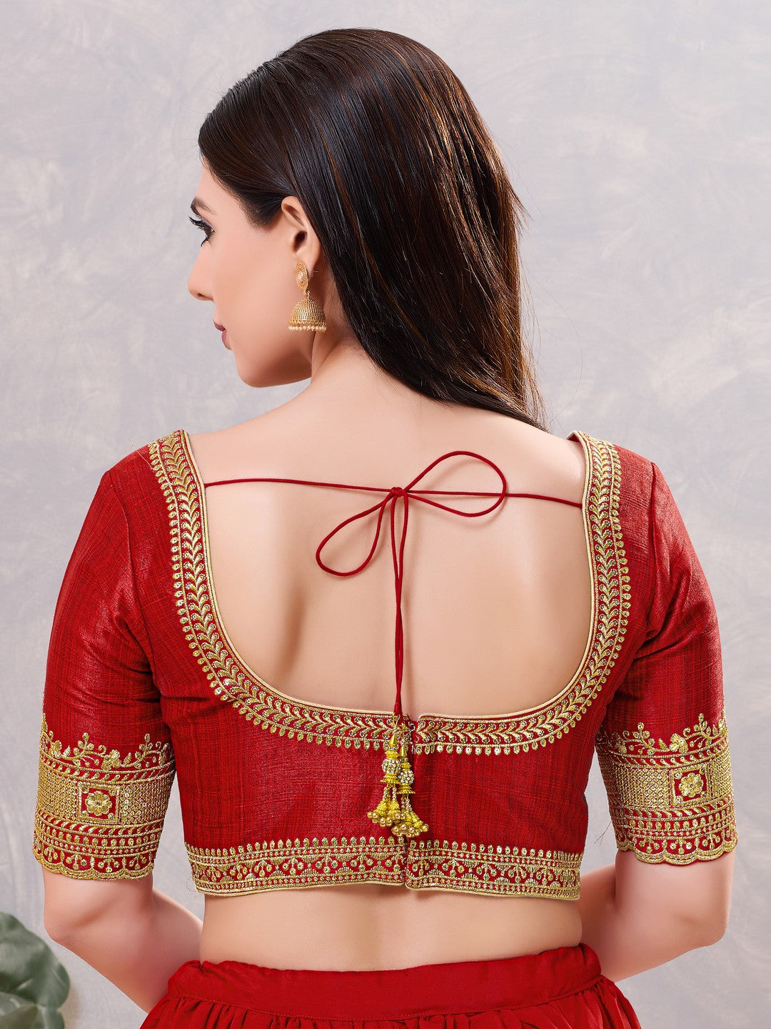 Delicate Embroidered Sleeves And Neckline Blouse