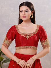 Delicate Embroidered Sleeves And Neckline Blouse