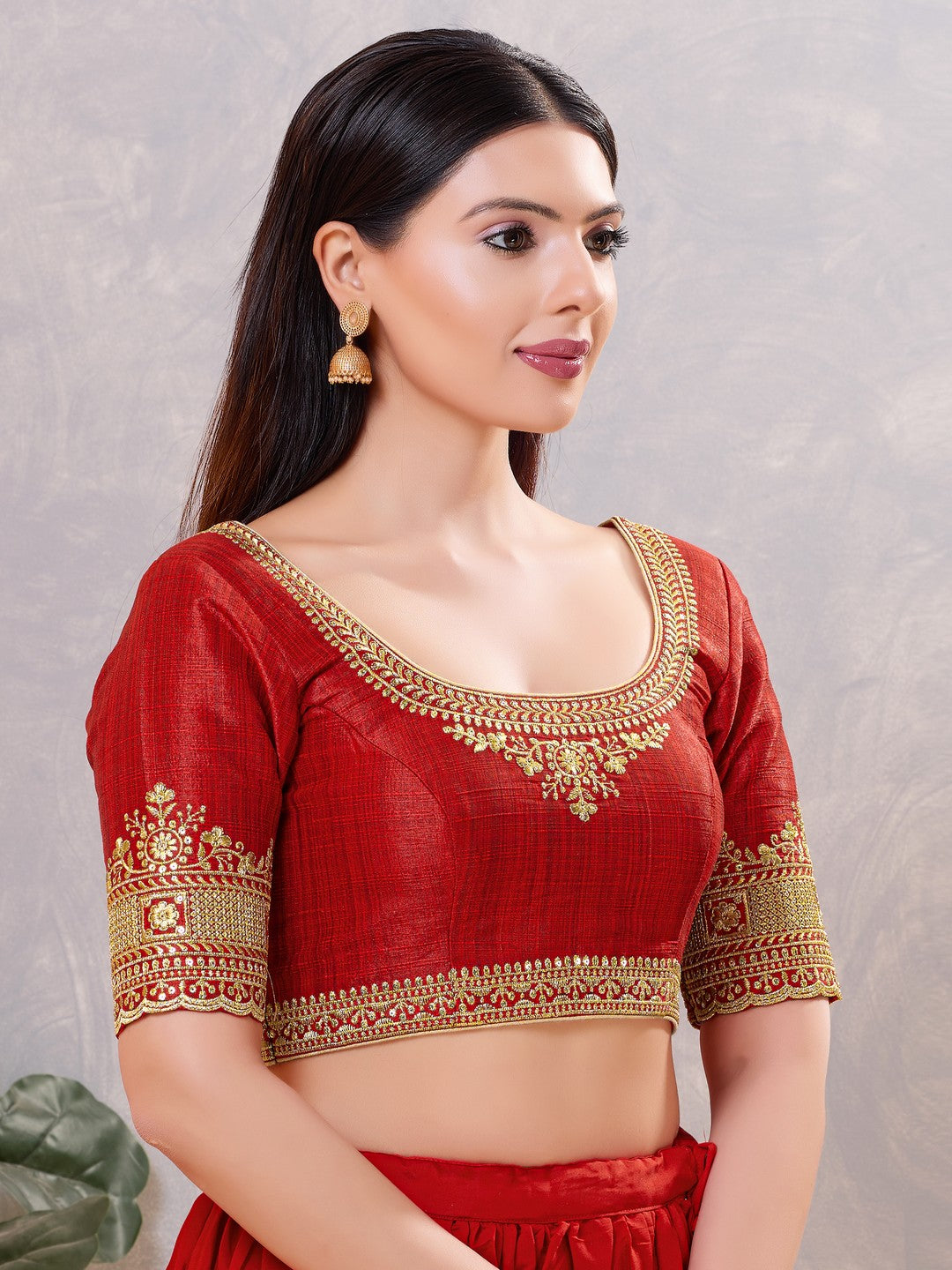 Delicate Embroidered Sleeves And Neckline Blouse