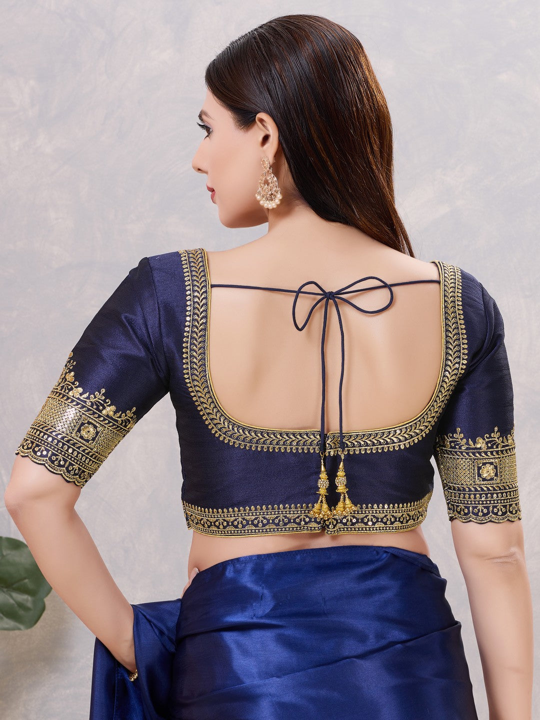 Delicate Embroidered Sleeves And Neckline Blouse