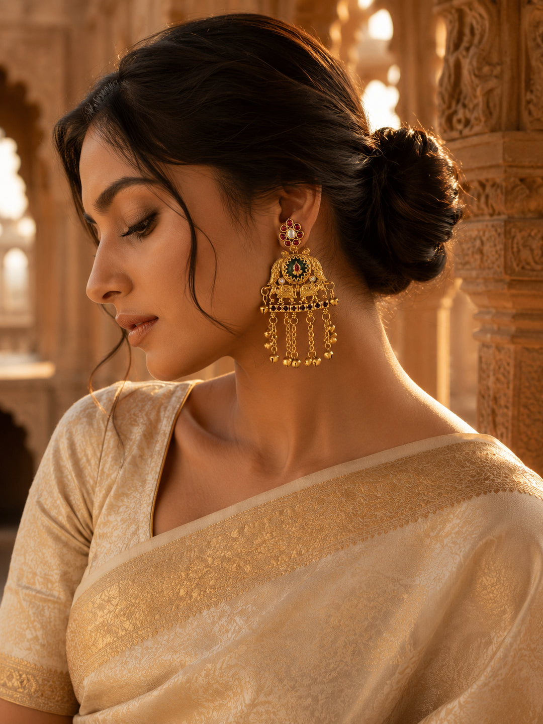 Venyora KUNJAR Gold-Plated Drop Earrings