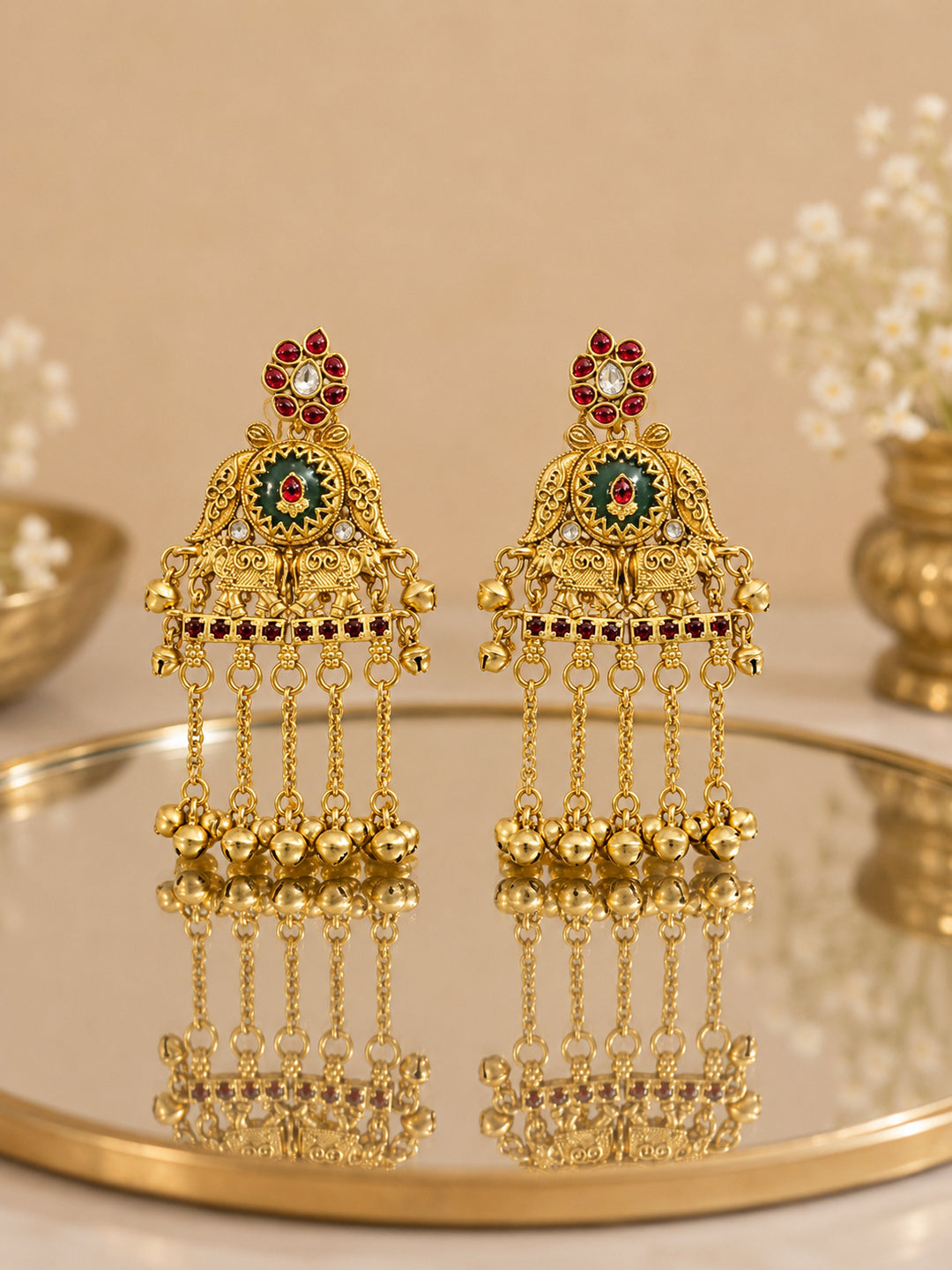 Venyora KUNJAR Gold-Plated Drop Earrings