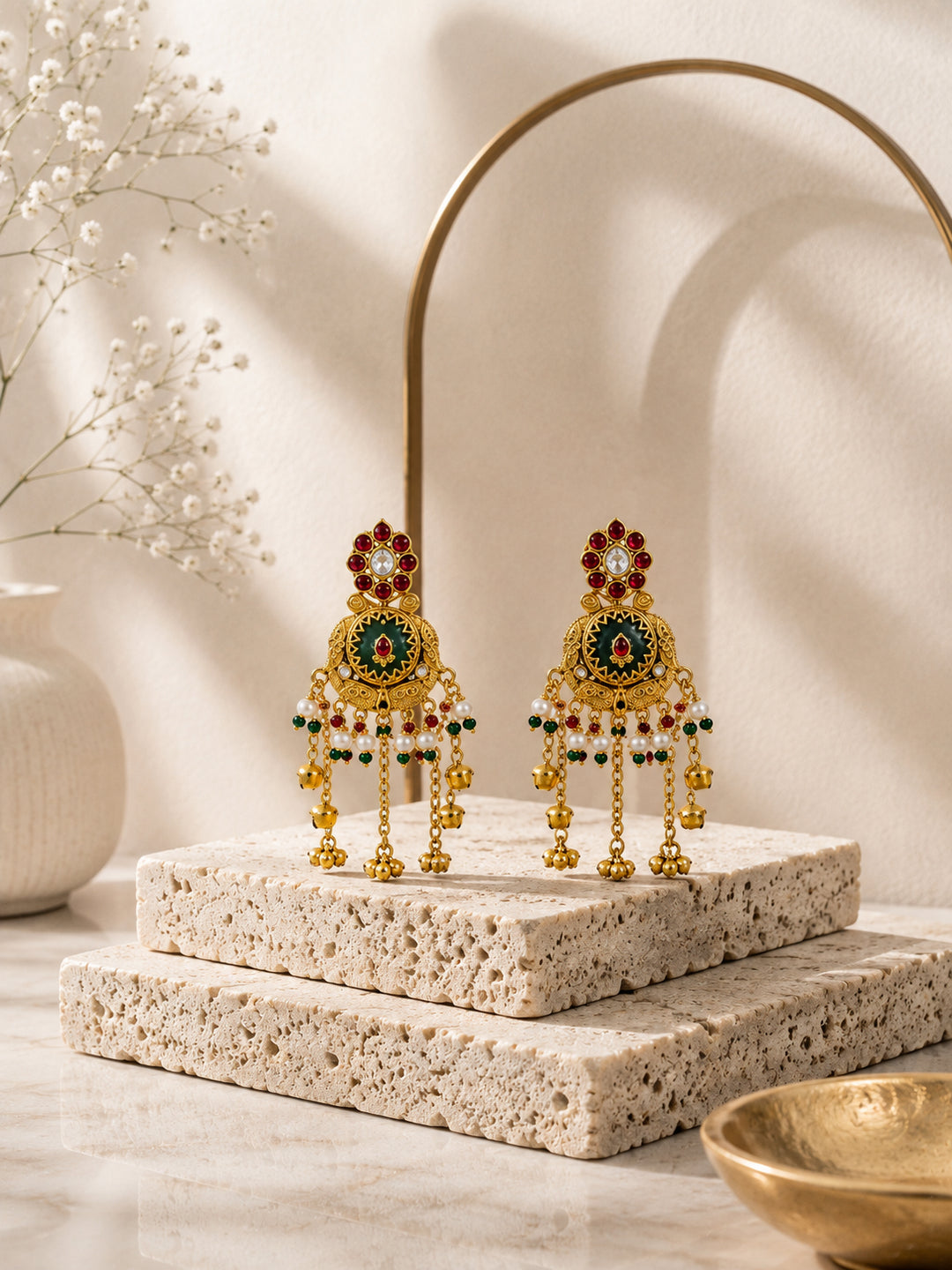 Venyora KUNJAR Gold-Plated Drop Earrings