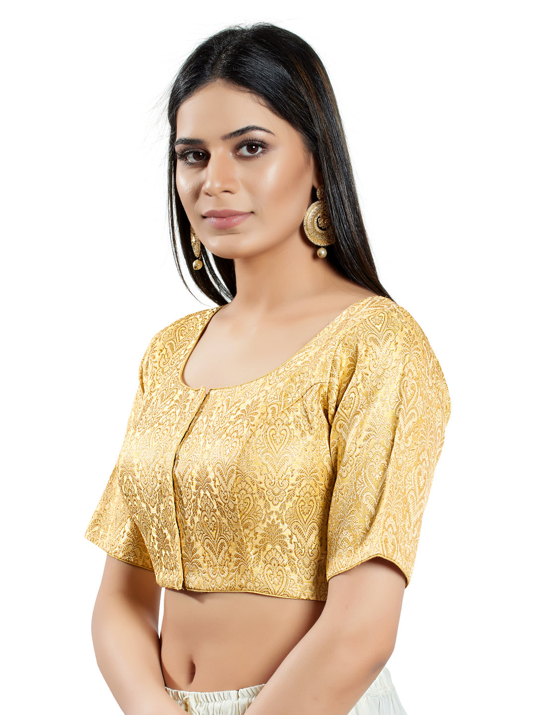 Brocade Essentials Round Neck Blouse