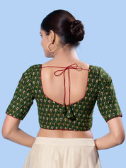 Cotton Printed Basic Elbow Sleeeves Blouse