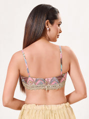 Multy Strappy Embroidered Blouse With Lace Waist