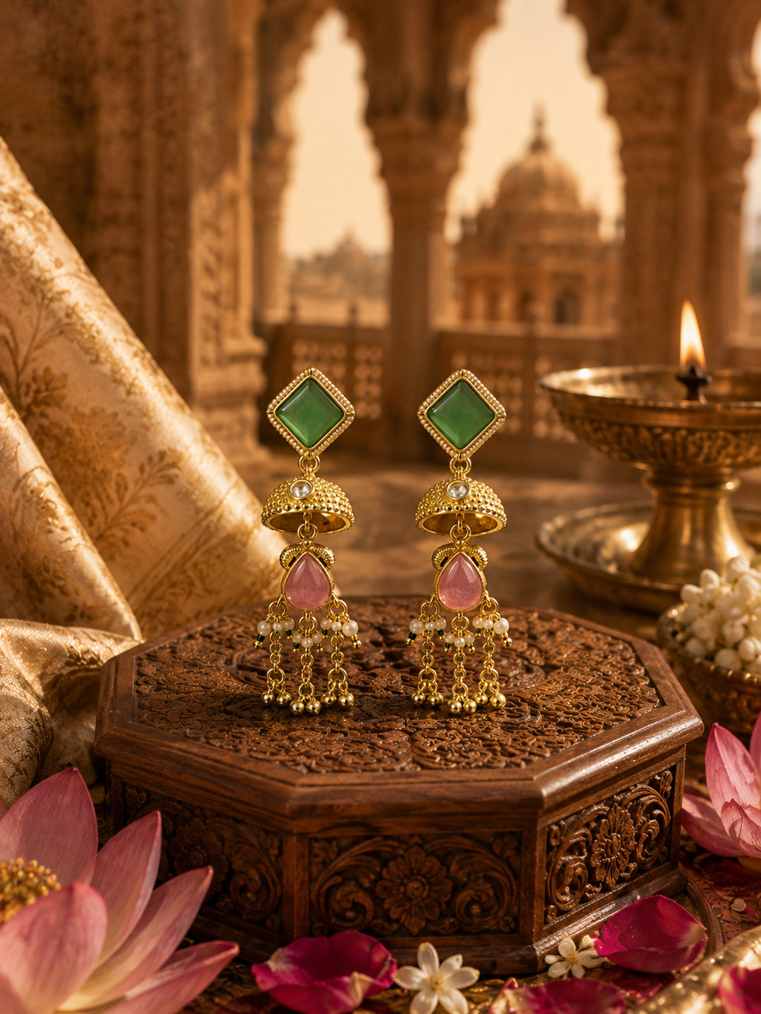 Venyora MOHOR Gold-Plated Drop Earrings